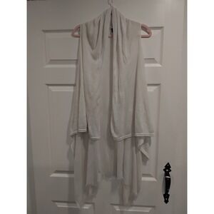 GUESS Women's White Open Front Asymmetrical Duster Cardigan‎ Sweater